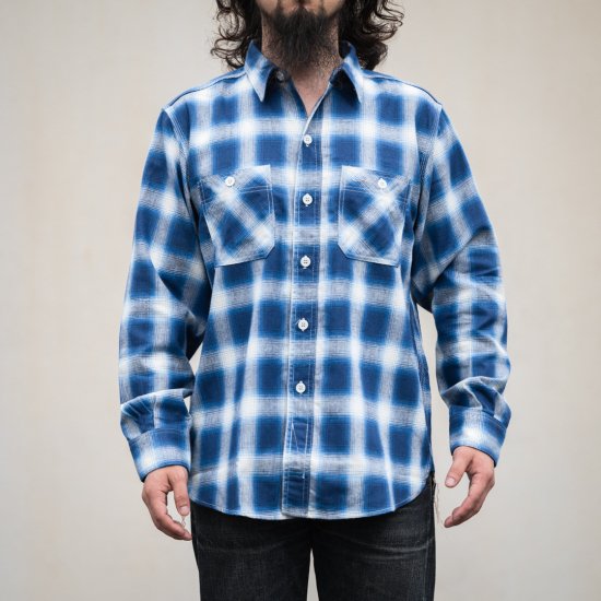 Work Shirt Flannel Ombre Plaid blue