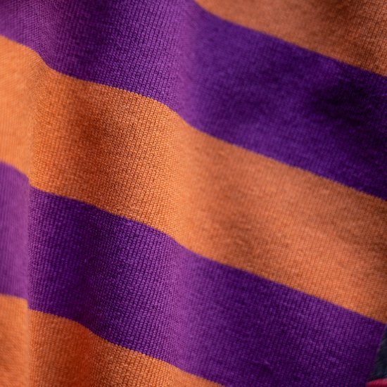 Striped Tee purple × orange