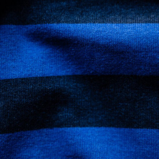 T-shirt rayé Marine chiné × Bleu chiné